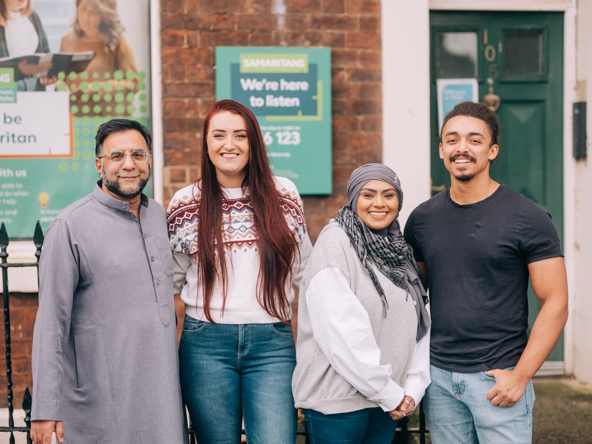 Group of people standing outside Samaritans centre