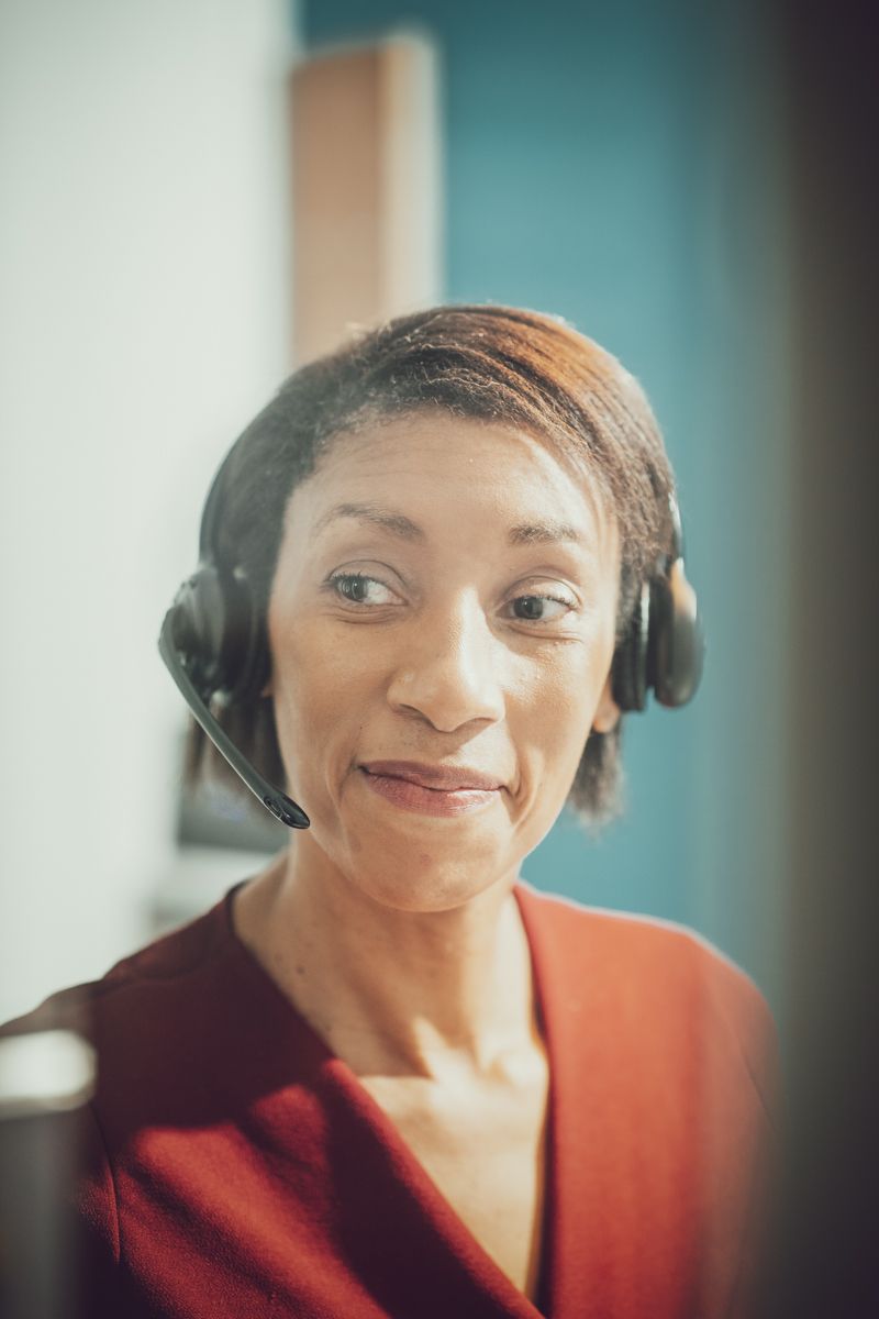 Life can be wonderful. Samaritans volunteer in headset